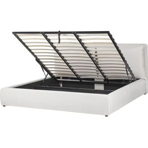 Beliani Super King Ottoman Bed Off-White Velvet - Bedroom Furniture Beliani Super King Ottoman Bed Off-White Velvet - Bedroom Furniture