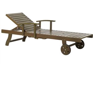 Beliani Garden Sun Lounger - Acacia Wood - Adjustable Backrest - Rustic Style Beliani Garden Sun Lounger - Acacia Wood - Adjustable Backrest - Rustic Style