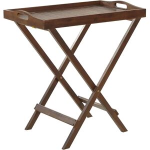 Beliani Garden Tray Table Dark Acacia - Side Table Beliani Garden Tray Table Dark Acacia - Side Table