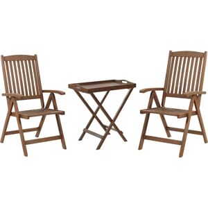 Beliani Garden Bistro Set Dark Acacia Wood Table 2 Chairs - Bistro Set Beliani Garden Bistro Set Dark Acacia Wood Table 2 Chairs - Bistro Set