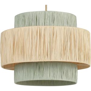 Beliani Pendant Lamp Natural and Green Paper Textured Shade Japandi Style - Pendant Lamp Beliani Pendant Lamp Natural and Green Paper Textured Shade Japandi Style - Pendant Lamp