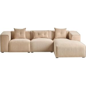 Beliani Corner Sofa Beige Corduroy - Left Hand - 3 Seater - Modern Living Room Beliani Corner Sofa Beige Corduroy - Left Hand - 3 Seater - Modern Living Room