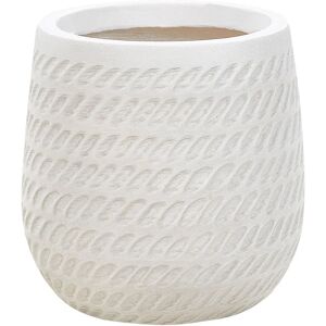 Beliani Plant Pot Off-White Fibre Clay 19 cm - Plant Pot Beliani Plant Pot Off-White Fibre Clay 19 cm - Plant Pot