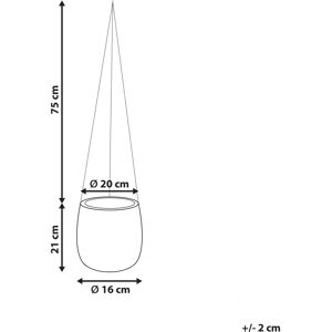 Beliani Livadia White Hanging Plant Pot - Round 20cm Beliani Livadia White Hanging Plant Pot - Round 20cm