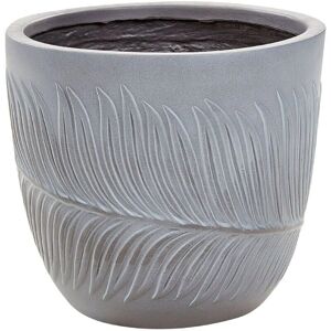 Beliani Outdoor Plant Pot Clay Fibre Grey 28 x 28 x 16 cm - Plant Pot Beliani Outdoor Plant Pot Clay Fibre Grey 28 x 28 x 16 cm - Plant Pot