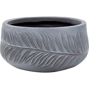 Beliani Vaso in fibra di argilla grigia 25x25x14cm Beliani Vaso in fibra di argilla grigia 25x25x14cm