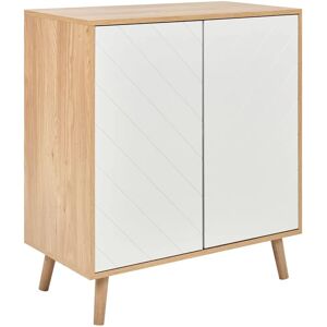Beliani White and Light Wood Scandinavian Sideboard - Sideboard Beliani White and Light Wood Scandinavian Sideboard - Sideboard