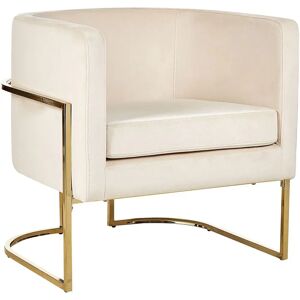 Beliani Armchair Beige Velvet - Modern Glam Lounge Chair - Living Room & Bedroom Beliani Armchair Beige Velvet - Modern Glam Lounge Chair - Living Room & Bedroom