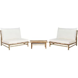 Beliani Off-White Bamboo Lounge Set Todi - Lounge Set Beliani Off-White Bamboo Lounge Set Todi - Lounge Set