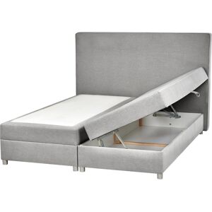 Beliani Bed MINISTER EU King Size Fabric Light Grey Beliani Bed MINISTER EU King Size Fabric Light Grey