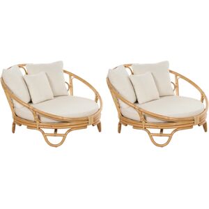 Beliani Garden Daybeds Rattan Natural - Set of 2 Outdoor Furniture Beliani Garden Daybeds Rattan Natural - Set of 2 Outdoor Furniture
