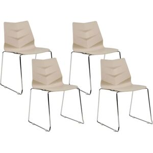 Beliani Beige Set of 4 Modern Scandinavian Dining Chairs Beliani Beige Set of 4 Modern Scandinavian Dining Chairs