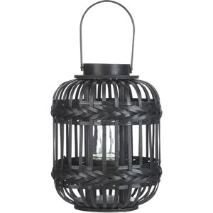 Beliani Bamboo Lantern 30 cm Black - Lantern Beliani Bamboo Lantern 30 cm Black - Lantern