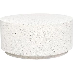 Beliani White Terrazzo Round Outdoor Coffee Table Beliani White Terrazzo Round Outdoor Coffee Table