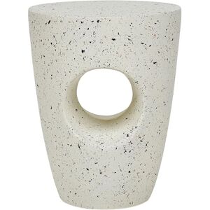 Beliani White Terrazzo Side Table - Outdoor Modern Furniture Beliani White Terrazzo Side Table - Outdoor Modern Furniture
