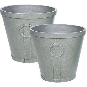 Beliani Plant Pot Grey - All-Weather Material Beliani Plant Pot Grey - All-Weather Material
