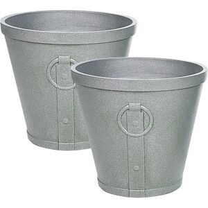Beliani Plant Pot Grey Fibre Clay 41x37 cm - Plant Pot Beliani Plant Pot Grey Fibre Clay 41x37 cm - Plant Pot