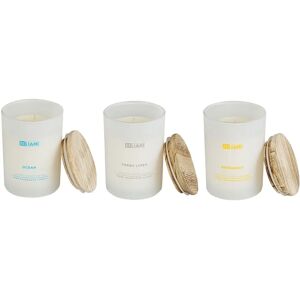 Beliani Set of 3 Scented Candles - Ocean/Bergamot/Fresh Linen Beliani Set of 3 Scented Candles - Ocean/Bergamot/Fresh Linen