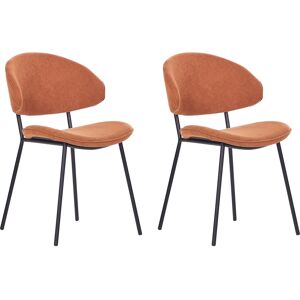 Beliani Kiana Orange Dining Chairs - Modern Minimalist Design Beliani Kiana Orange Dining Chairs - Modern Minimalist Design