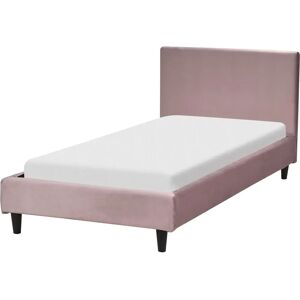 Beliani Pink Velvet EU Single Bed - Slatted Frame Beliani Pink Velvet EU Single Bed - Slatted Frame
