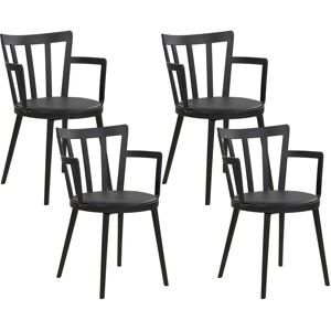 Beliani Black MORILL Dining Chairs - Modern Minimalist Set of 4 Beliani Black MORILL Dining Chairs - Modern Minimalist Set of 4