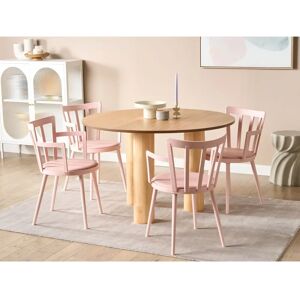 Beliani MORILL Pink Dining Chairs Set of 4 - Dining Chairs Beliani MORILL Pink Dining Chairs Set of 4 - Dining Chairs
