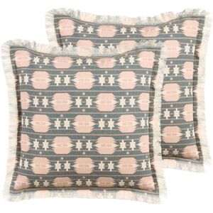 Beliani Set of 2 Decorative Cushions - Geometric Abstract Pattern Modern Decor Accessories Beliani Set of 2 Decorative Cushions - Geometric Abstract Pattern Modern Decor Accessories
