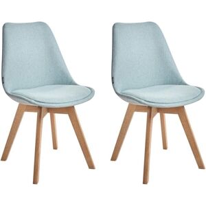 Beliani Set of 2 Dining Chairs Mint Green Fabric Upholstery - Dining Chairs Beliani Set of 2 Dining Chairs Mint Green Fabric Upholstery - Dining Chairs