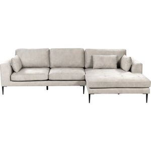 Beliani Left Hand Corner Sofa Light Grey Velvet - Corner Sofa Beliani Left Hand Corner Sofa Light Grey Velvet - Corner Sofa