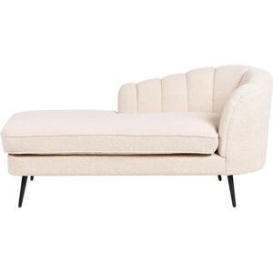 Beliani Right Hand Bouclé Light Beige Chaise Lounge - Living Room Furniture Beliani Right Hand Bouclé Light Beige Chaise Lounge - Living Room Furniture