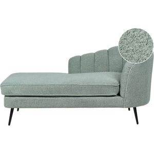Beliani Green Bouclé Right-Hand Modern Chaise Lounge - Living Room Furniture Beliani Green Bouclé Right-Hand Modern Chaise Lounge - Living Room Furniture