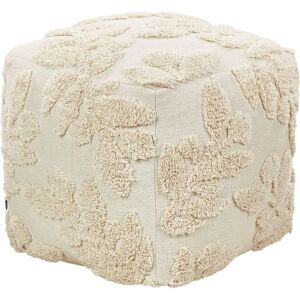 Beliani Pouffe Beige Cotton 45x45x45cm - Pouffe Beliani Pouffe Beige Cotton 45x45x45cm - Pouffe