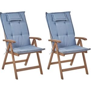 Beliani Acacia Wood Garden Chairs Set of 2 - Rustic Style Beliani Acacia Wood Garden Chairs Set of 2 - Rustic Style