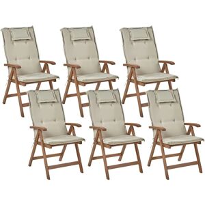 Beliani Garden Chairs Set - Rustic Acacia Wood - Adjustable, Foldable Beliani Garden Chairs Set - Rustic Acacia Wood - Adjustable, Foldable