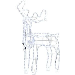 Beliani Outdoor LED Decoration White Metal 51 x 22 x 94 cm Animated Reindeer - Outdoor LED Decoration Beliani Outdoor LED Decoration White Metal 51 x 22 x 94 cm Animated Reindeer - Outdoor LED Decoration