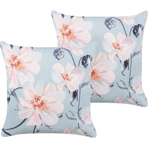 Beliani Blue Floral Garden Cushions Set - Outdoor Decor 45x45cm Beliani Blue Floral Garden Cushions Set - Outdoor Decor 45x45cm
