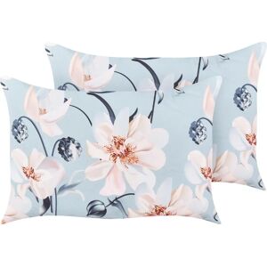 Beliani Blue Floral Outdoor Cushions - Set of 2 - 40x60cm Beliani Blue Floral Outdoor Cushions - Set of 2 - 40x60cm