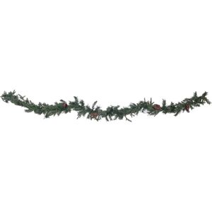 Beliani Christmas Garland - Green Synthetic Material with LED Lights - 270cm Beliani Christmas Garland - Green Synthetic Material with LED Lights - 270cm