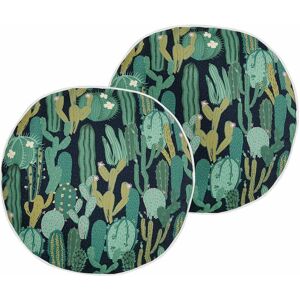 Beliani Garden Cushions Set - Green Polyester Cactus Pattern - 40cm Beliani Garden Cushions Set - Green Polyester Cactus Pattern - 40cm