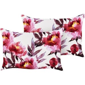 Beliani LANROSSO Pink Floral Cushions - Cushions Beliani LANROSSO Pink Floral Cushions - Cushions
