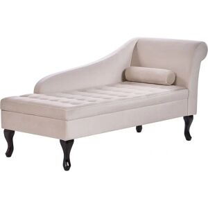 Beliani Right Hand Velvet Chaise Lounge with Storage - Chaise Lounge Beliani Right Hand Velvet Chaise Lounge with Storage - Chaise Lounge