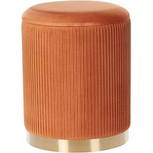 Beliani Orange Velvet Storage Pouffes Set of 2 - Storage Pouffes Beliani Orange Velvet Storage Pouffes Set of 2 - Storage Pouffes