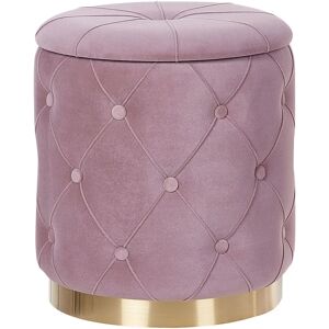 Beliani Storage Pouffe - Pink Velvet Retro Design - Set of 2 Beliani Storage Pouffe - Pink Velvet Retro Design - Set of 2
