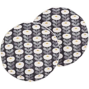 Beliani Garden Cushions Set - 2 Grey Polyester Outdoor Decor Beliani Garden Cushions Set - 2 Grey Polyester Outdoor Decor