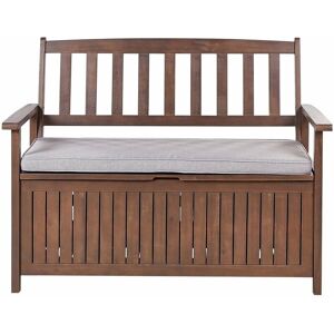 Beliani Garden Bench with Storage SOVANA - Rustic Outdoor Patio Furniture Beliani Garden Bench with Storage SOVANA - Rustic Outdoor Patio Furniture