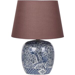 Beliani Blue White Porcelain Bedside Table Lamp - Classic Style Beliani Blue White Porcelain Bedside Table Lamp - Classic Style
