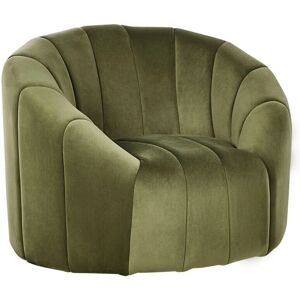 Beliani Velvet Armchair Dark Green Soft Fabric Retro Design Tufted Seat - Armchair Beliani Velvet Armchair Dark Green Soft Fabric Retro Design Tufted Seat - Armchair