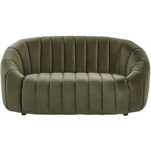 Beliani Dark Green Velvet 2 Seater Sofa - Retro Style Beliani Dark Green Velvet 2 Seater Sofa - Retro Style