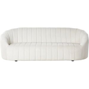 Beliani 3 Seater Sofa Off-White Velvet Retro Design Tufted - Sofa Beliani 3 Seater Sofa Off-White Velvet Retro Design Tufted - Sofa