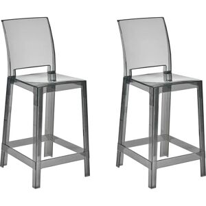 Beliani - Set of 2 Black Transparent Bar Stools 99cm - Bar Stool Beliani - Set of 2 Black Transparent Bar Stools 99cm - Bar Stool